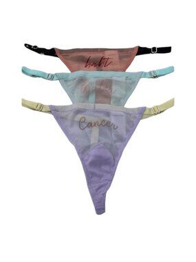 Free People We Are HAH Zodiac Thong Panty 3-Pack (OS) Cancer #64947ZPK